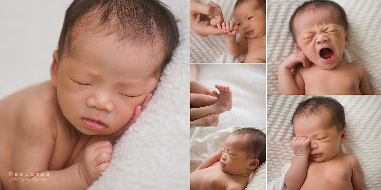 newborn photography collage baby yawn