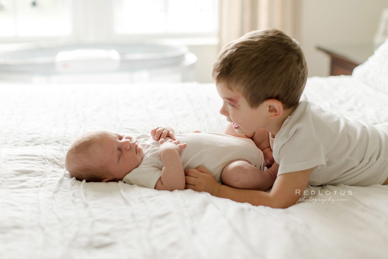 newborn photography siblings baby and brother
