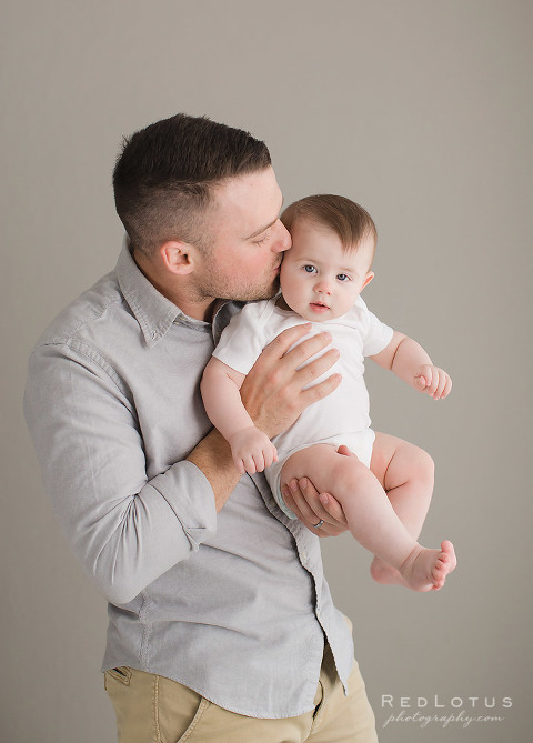 6 month old baby and dad father