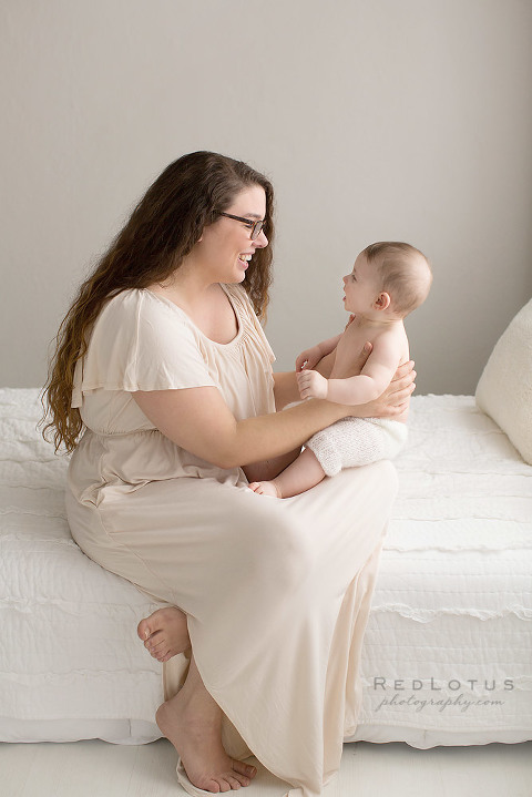 mother and 6 month old baby