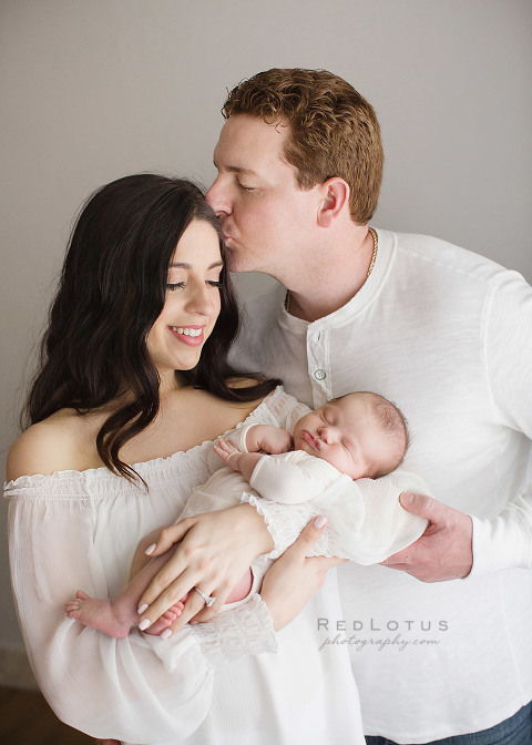 newborn photography mom dad baby neutral colors