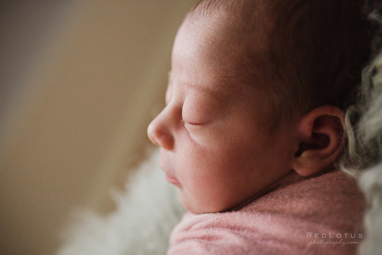 newborn photographer Pittsburgh baby profile close up