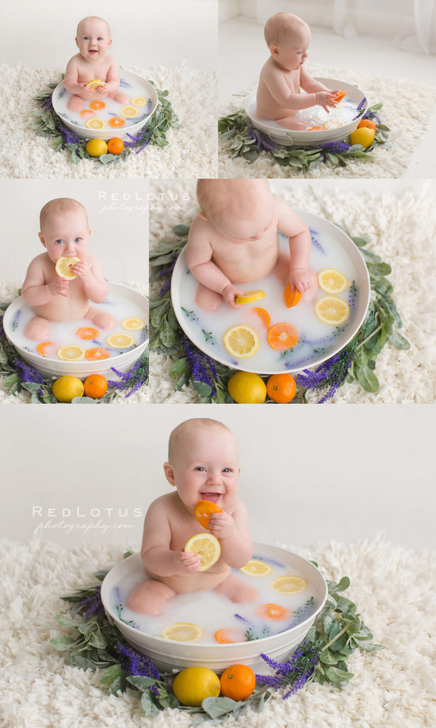 Baby Milk Bath Photos Fruit and Flower Fun! » Red Lotus Photography