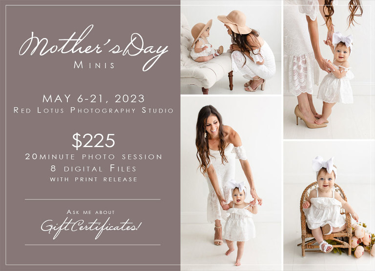 Mother's Day photos mini sessions studio