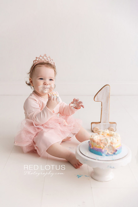 one year old girl cake smash