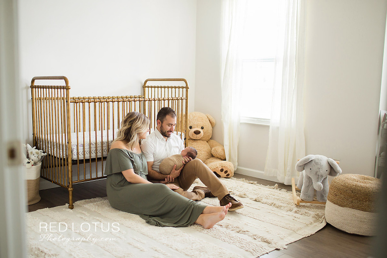 home newborn session baby in the nursery